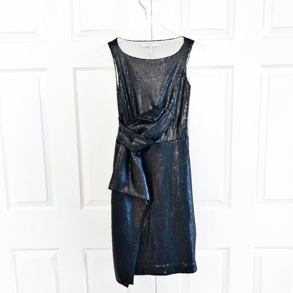 Halston Heritage Dresses & Skirts - Halston Heritage Side Bow Black Sequin Dress